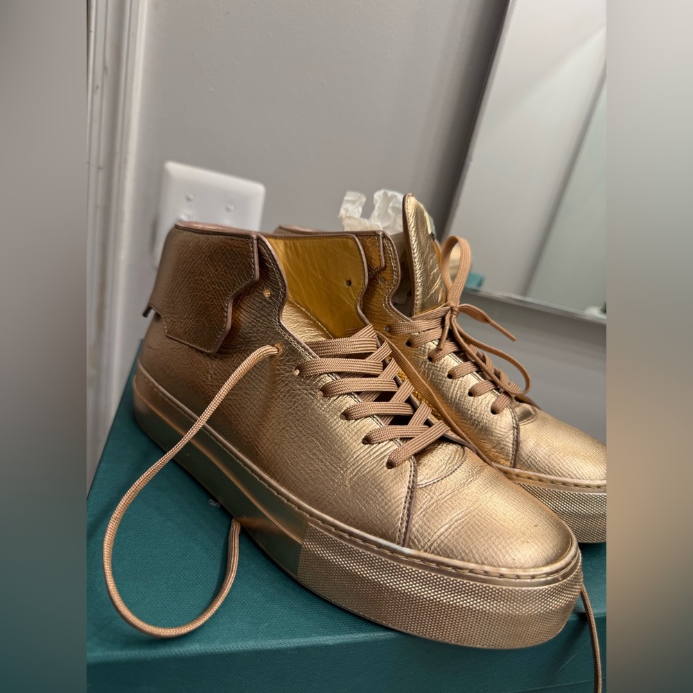 Buscemi Gold High-Top Sneakers